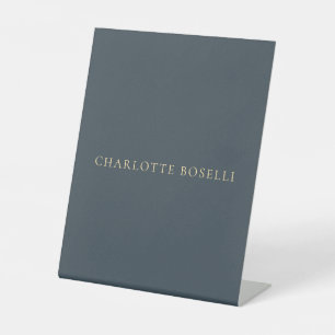 Signe De Table Élégant Minimaliste Classique Charbon Professionne
