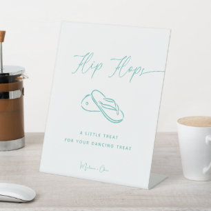 Signe De Table Élégant minimaliste Mariage Flip Flop Pied de dans