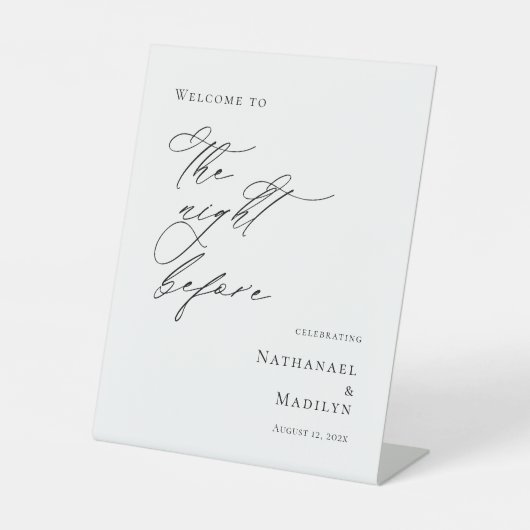 Signe De Table Élégant minimum La nuit avant la répétition bienve (Recto)