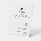 Signe De Table Elégant Moderne Graduation Photo Livre d'invité (Recto)