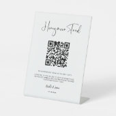 Signe De Table Elégant & moderne Honeymoon fund Code QR (Recto)