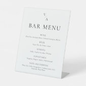 Signe De Table Élégant Monogram Moderne Barre Mariage Menu (Recto)