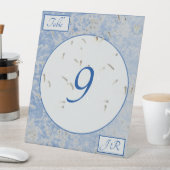 Signe De Table Élégant Monogramme bleu et gris (In SItu)