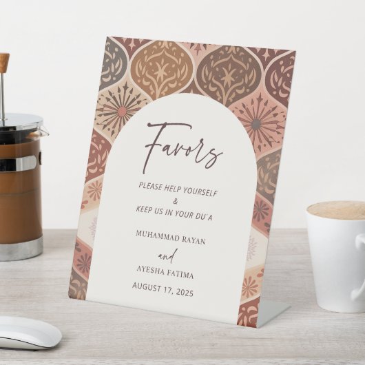 Signe De Table Élégant Nikkah Arabe Alliance islamique de mariage (In SItu)