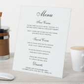 Signe De Table Elégant noir blanc 3 plats Menu Mariage (In SItu)