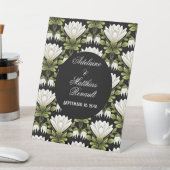 Signe De Table Elégant noir & blanc Mariage floral : Calligraphie (In SItu)