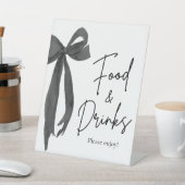 Signe De Table Élégant Noir Bow nourriture et boissons Signal (In SItu)