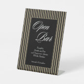 Signe De Table Elégant noir et vert rayures Open Bar (Recto)