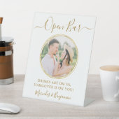 Signe De Table Elégant Open Bar Personnalisé Gold Photo Mariage (In SItu)