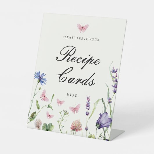 Signe De Table Elégant Papillons Fête des mariées Recette Cartes (Recto)