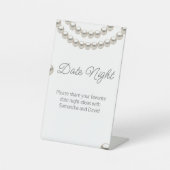 Signe De Table Elegant Pearl Fête des mariées Date nuit Jar (Recto)