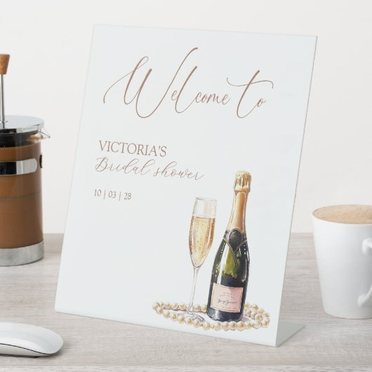 Signe De Table Elegant Pearls & Prosecco Fête des mariées Bienven (In SItu)