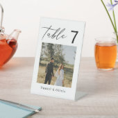Signe De Table Elegant Photo Wedding Table Sign (In SItu)