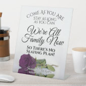 Signe De Table Élégant Plum violet Rose Mariage de siège ouvert (In SItu)