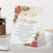 Signe De Table Elégant poème funéraire turc Roses rouges (In SItu)