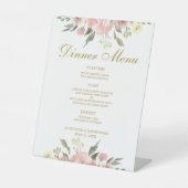 Signe De Table Élégant Pony Rose Or Mariage Floral Dîner (Recto)