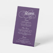 Signe De Table Élégant Purple Et Blanc Mariage Menu Modèles (Recto)