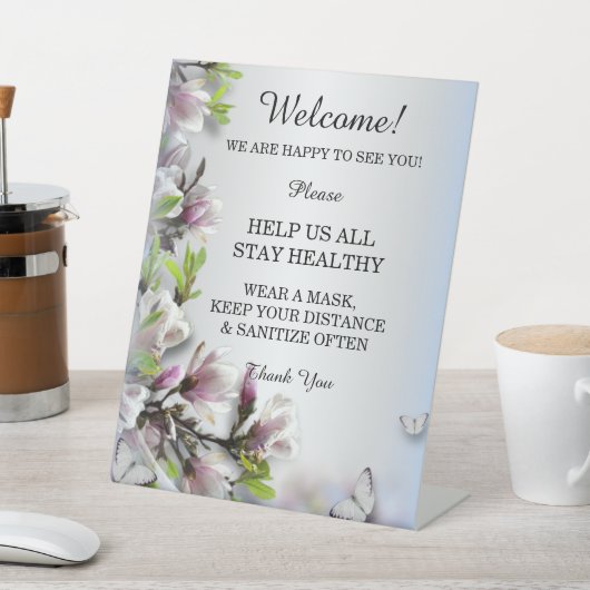 Signe De Table Élégant Purple Floral Butterfly Mariage Sécurité (In SItu)