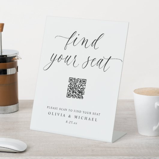 Signe De Table Elegant QR Code Digital Seating Chart Wedding (In SItu)