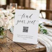 Signe De Table Elegant QR Code Digital Seating Chart Wedding