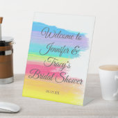 Signe De Table Elegant Rainbow Personalized Lesbian Bridal Shower (In SItu)