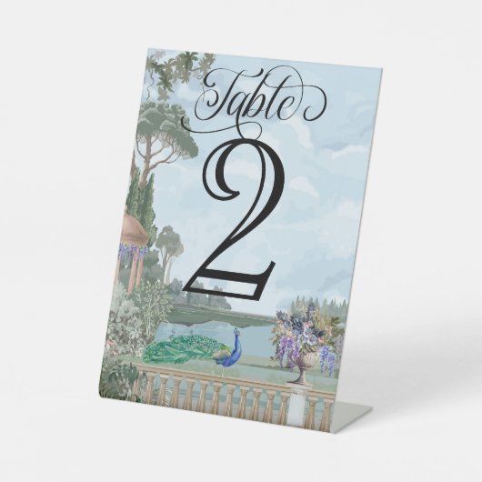 Signe De Table Elegant Regency Era Garden Wedding Numéro de table (Recto)
