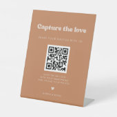 Signe De Table Élégant rétro Brown sucre Mariage Capturez l'amour (Recto)