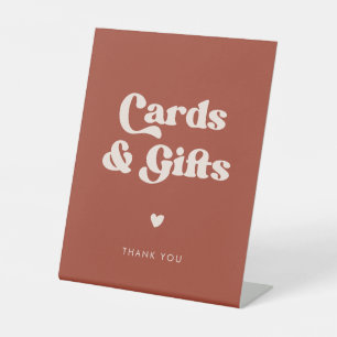 Signe De Table Élégant rétro mariage de cartes et cadeaux en terr
