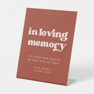 Signe De Table Élégant rétro Terracotta En mémoire d'amour