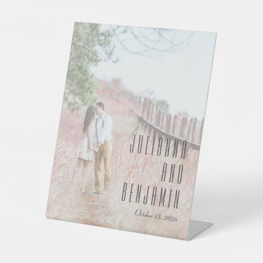 Signe De Table Élégant Revêtement photo moderne Mariage personnal (Recto)