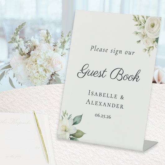 Signe De Table Elegant Romantic Guest Book