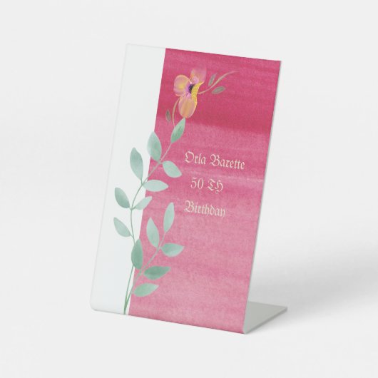 Signe De Table Élégant rose (Recto)