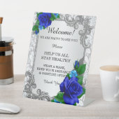 Signe De Table Élégant Rose bleu Mariage sécurité (In SItu)