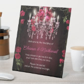 Signe De Table Élégant Rose de Bourgogne Floral Mariage (In SItu)