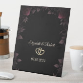 Signe De Table Élégant Rose de Bourgogne foncée Noir (In SItu)