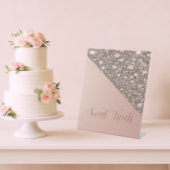 Signe De Table Elégant Rose Gold Fête des mariées Dessert Bar