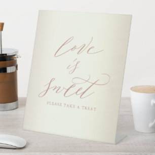 Signe De Table Élégant Rose Gold Love est Mariage Champagne doux