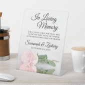 Signe De Table Élégant Rose rose Love Mémoire Mariage Memorial (In SItu)