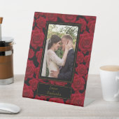 Signe De Table Elegant Rose rouge - Photo personnalisée (In SItu)