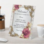 Signe De Table Élégant Roses rouges Sécurité Mariage (In SItu)