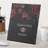Signe De Table Élégant rouge Roses Mariage gothique (In SItu)