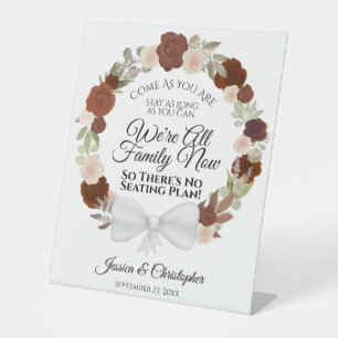 Signe De Table Elégant rouille Orange Roses Mariage de siège ouve