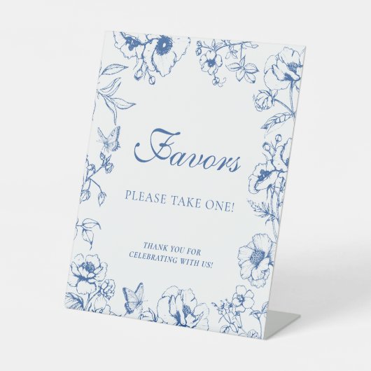 Signe De Table Elegant Royal Blue Floral Wedding Favors (Recto)