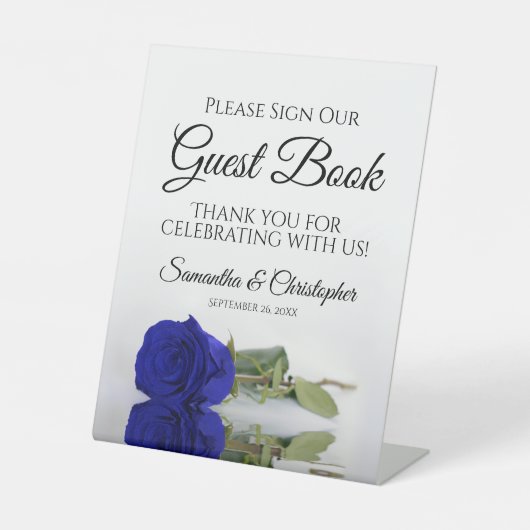Signe De Table Elégant Royal Blue Rose S'il vous plaît signer not (Recto)