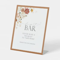 Elégant Rust Orange Floral Douche Bouquet Bar