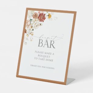 Signe De Table Elégant Rust Orange Floral Douche Bouquet Bar