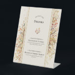 Signe De Table Elégant Rustic Fall Beige Mariage Signature Boisso<br><div class="desc">Cette élégante Rustic Fall Beige Mariage Signature Boissons Pedestal Sign design dispose d'une palette de base neutre intemporelle de beige et d'or avec des ornements délicatement muets de branches dorées et de belles florales d'automne avec des feuilles en rouge, cuivre, rose poussiéreux, orange brûlé, terre cuite, et la couleur d'automne...</div>