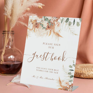 Signe De Table Élégant Rustique moderne Mariage Guides du livre d