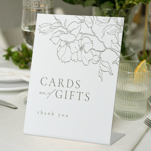 Signe De Table Élégant Sage floral Vert Cartes De Mariage Et Cade
