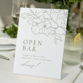 Signe De Table Élégant Sage Green Mariage Open Bar